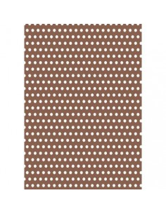 Papel de azúcar marrón lunares blancos