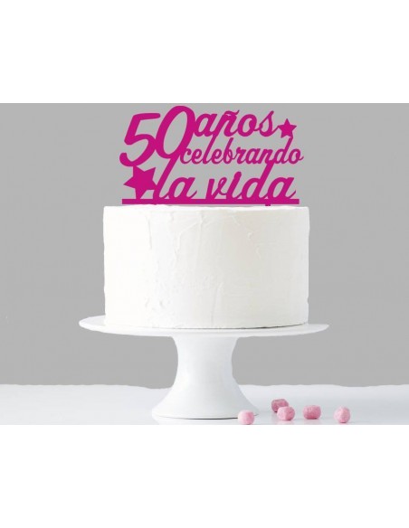 Topper para tarta celebrando la vida