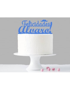 Topper para tarta felicidades personalizado niño