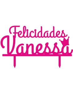 Topper para tarta felicidades personalizado niña 2