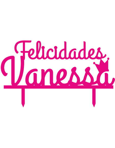 Topper para tarta felicidades personalizado niña