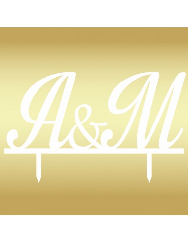 Topper para tarta iniciales