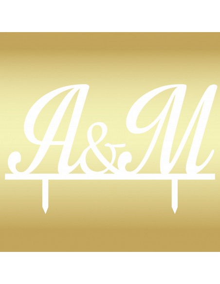 Topper para tarta iniciales