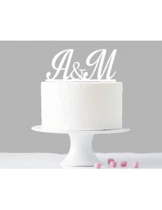 Topper para tarta iniciales