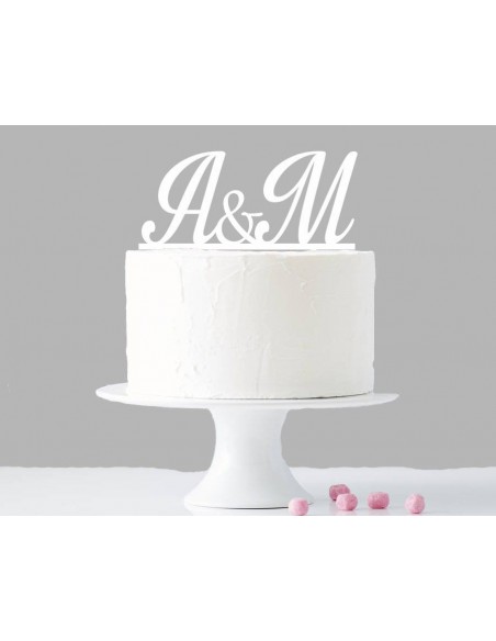 Topper para tarta iniciales