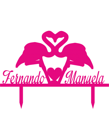 Topper para tarta flamencos