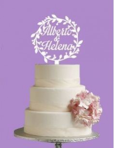 Topper para tarta boda floral