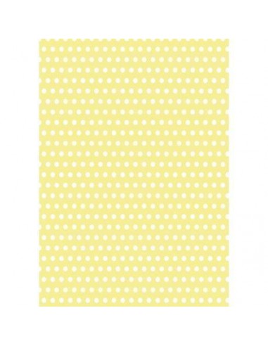 Papel de azúcar amarillo con lunares blancos