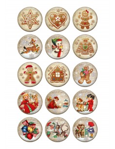 Papel de azúcar Navidad Vintage Retro