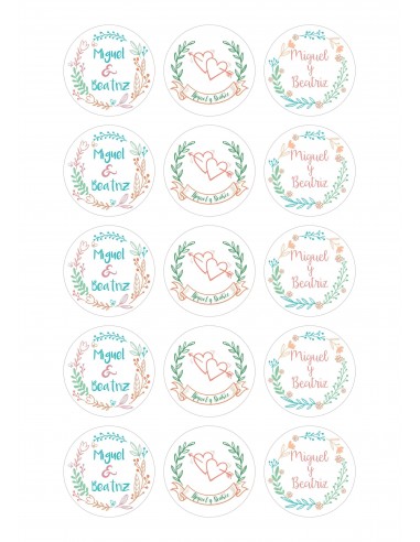 Papel de azúcar boda personalizado