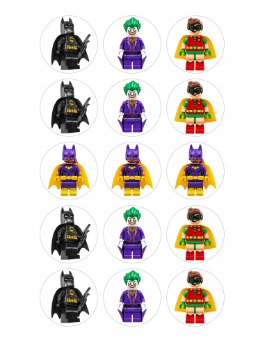 Papel de azúcar Batman Lego Playmobil