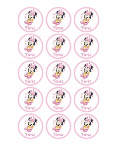 Papel de azúcar bautizo niña Minnie