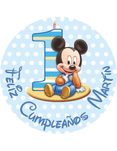 Papel de azúcar cumpleaños niño Mickey bebé