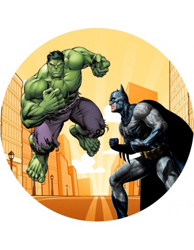 Papel de azúcar super héroes Batman Hulk