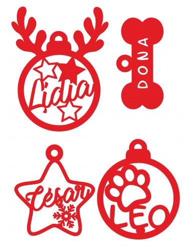 Set adornos navideños personalizdos mascotas