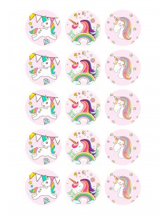 Papel de azúcar unicornio