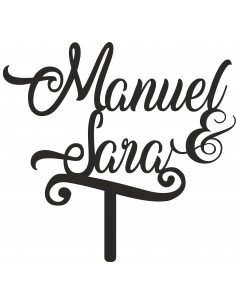 Topper para tarta boda nombres personalizados 2