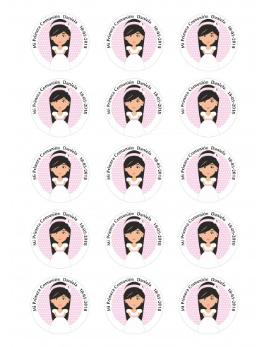 Papel de azúcar niña comunión