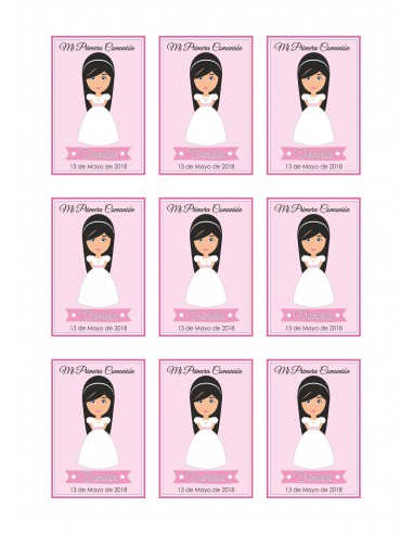 Papel de azúcar niña comunión