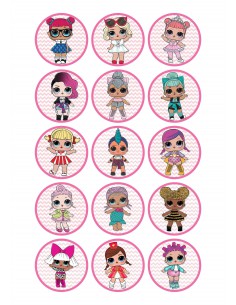 Papel de azúcar muñecas LOL modelo B