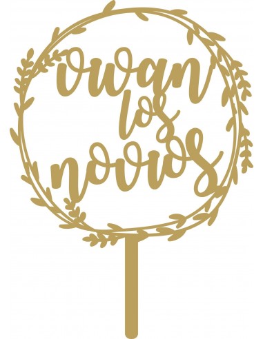 Topper para tarta floral Vivan los Novios