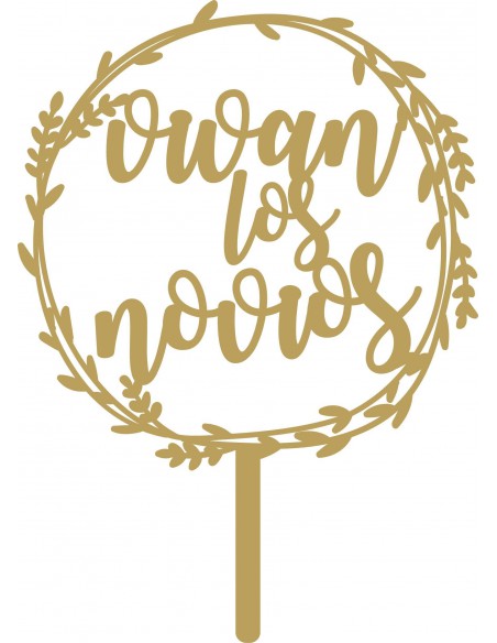 Topper para tarta floral Vivan los Novios