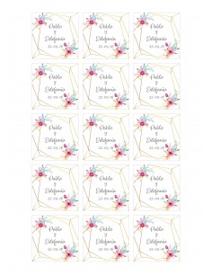 Papel de azúcar boda floral personalizado