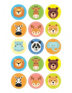 Papel de azúcar caras de animales