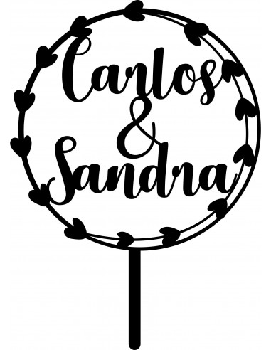 Topper tarta de boda corona