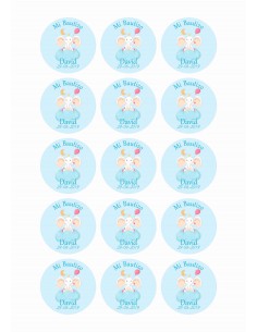 Papel de azúcar bautizo niño