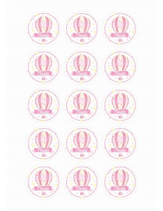 Papel de azúcar para galletas de bautizo niña Globo Aerostático