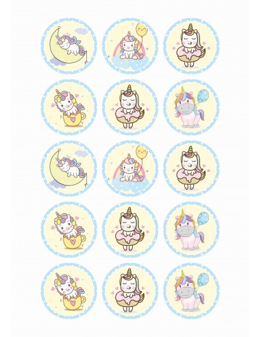 Papel de azúcar unicornio