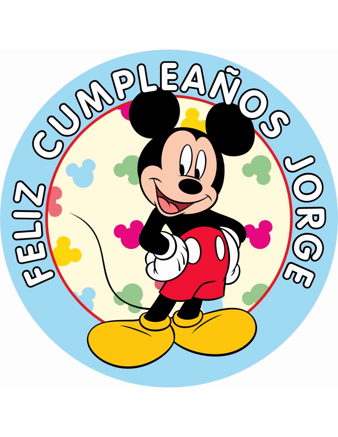 papel de azucar cumpleaños para tarta niño mickey mouse