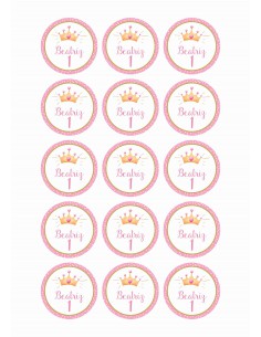 Papel de azúcar cumpleaños personalizado para Princesa