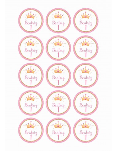 Papel de azúcar cumpleaños personalizado para Princesa