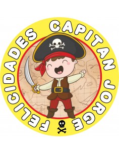 Papel de azúcar para tarta Pirata personalizado