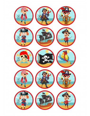 Papel de azúcar para galletas de Piratas