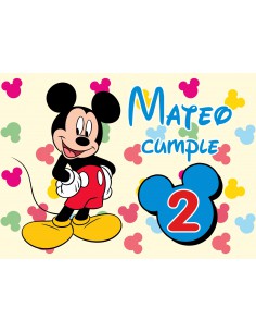 Papel de azúcar personalizado tarta de cumpleaños Mickey