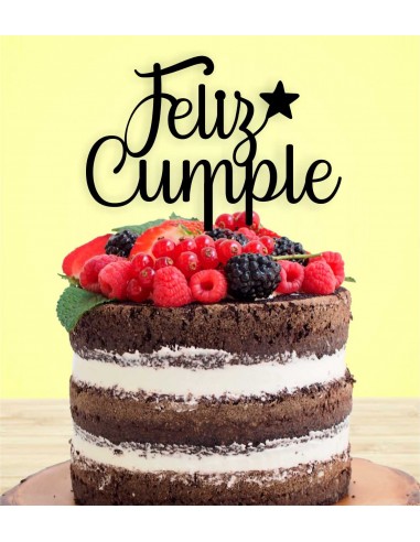 Topper tarta Feliz Cumpleaños
