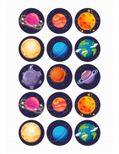 Papel de azúcar Planetas