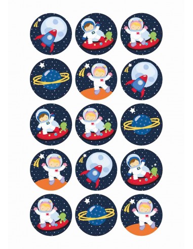 Papel de azúcar Astronautas galletas