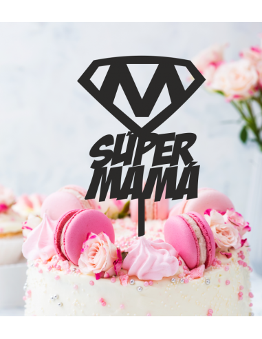 Topper tarta Super Mamá