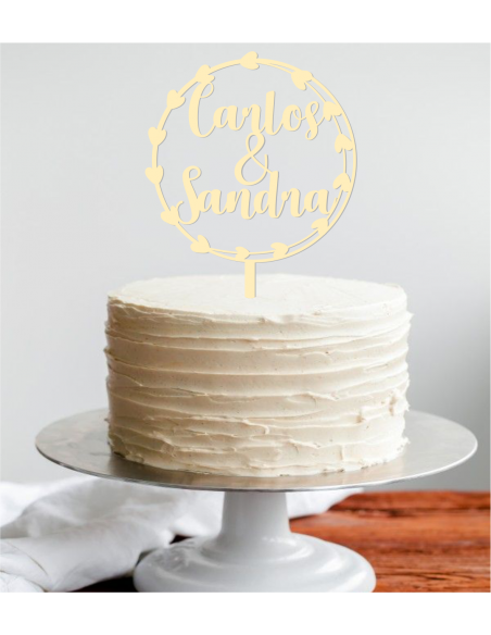 Topper tarta de boda corona