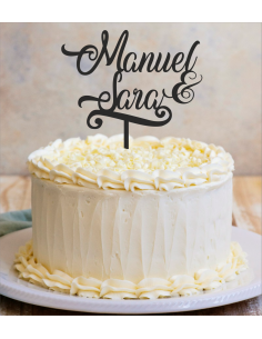 Topper para tarta boda nombres personalizados