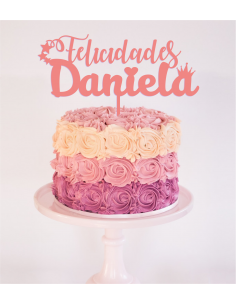 Topper para tarta felicidades personalizado nombre