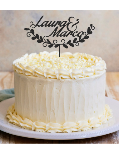 Topper floral para tarta boda 