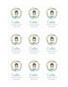 Papel de azúcar corona niña comunión