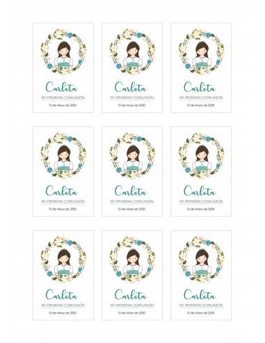 Papel de azúcar corona niña comunión
