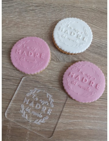 Sello para galletas "Mejor madre del mundo"