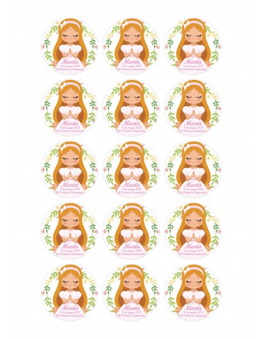 Papel de azúcar comunion personalizado